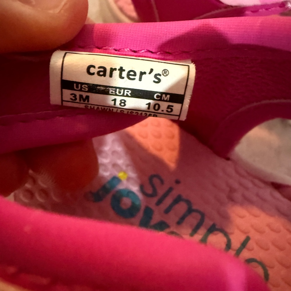 Carter's Pink Sandals with Velcro Closure - Picture 4 of 6